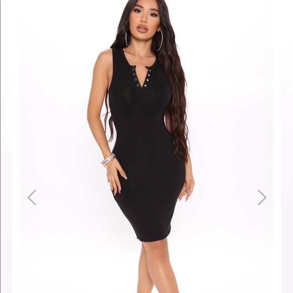 FashionNova Energy Undeniable Henley Mini Dress - Picture 2 of 3